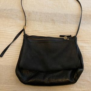 Clare V crossbody Gosee/ Clutch color navy suede/ black leather